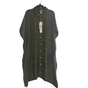 BEYOND Control Women’s Green Shirtdress Coverup Size Small OVERSIZED